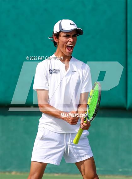 Thumbnail 3 in Frisco Centennial vs Flour Bluff (UIL 5A Tennis Final) photogallery.