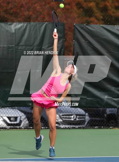 Thumbnail 1 in NCHSAA Women's Tennis 3A Singles Championship - Day 1 photogallery.