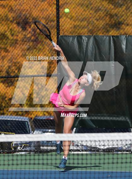 Thumbnail 1 in NCHSAA Women's Tennis 3A Singles Championship - Day 1 photogallery.