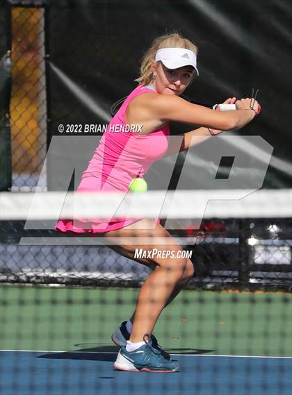 Thumbnail 3 in NCHSAA Women's Tennis 3A Singles Championship - Day 1 photogallery.