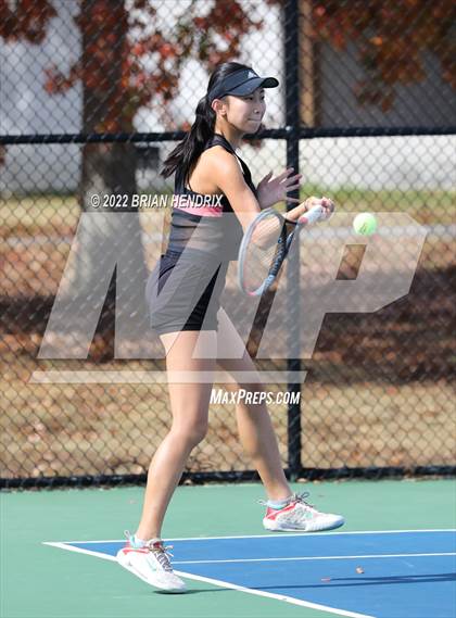 Thumbnail 1 in NCHSAA Women's Tennis 3A Singles Championship - Day 1 photogallery.