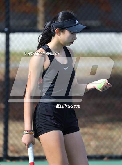 Thumbnail 3 in NCHSAA Women's Tennis 3A Singles Championship - Day 1 photogallery.