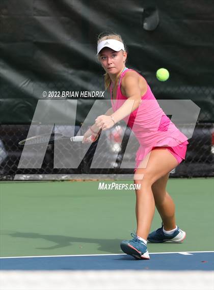 Thumbnail 2 in NCHSAA Women's Tennis 3A Singles Championship - Day 1 photogallery.