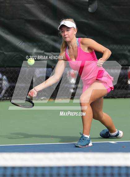 Thumbnail 3 in NCHSAA Women's Tennis 3A Singles Championship - Day 1 photogallery.