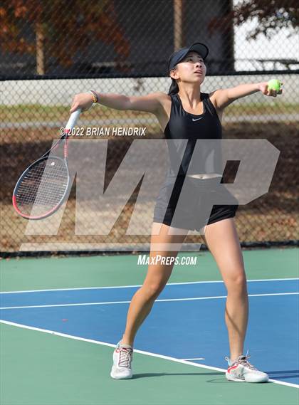 Thumbnail 1 in NCHSAA Women's Tennis 3A Singles Championship - Day 1 photogallery.