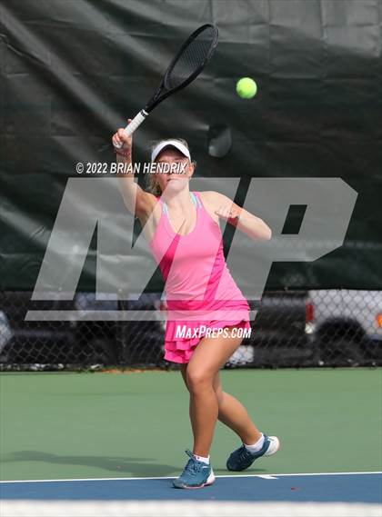 Thumbnail 1 in NCHSAA Women's Tennis 3A Singles Championship - Day 1 photogallery.