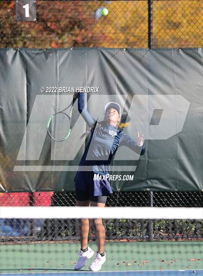 Thumbnail 2 in NCHSAA Women's Tennis 3A Singles Championship - Day 1 photogallery.
