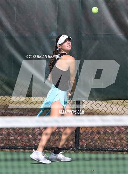 Thumbnail 2 in NCHSAA Women's Tennis 3A Singles Championship - Day 1 photogallery.