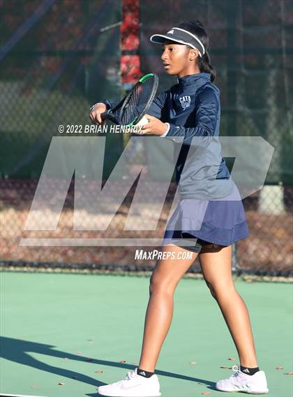 Thumbnail 2 in NCHSAA Women's Tennis 3A Singles Championship - Day 1 photogallery.
