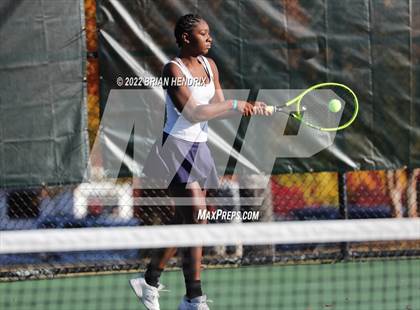 Thumbnail 2 in NCHSAA Women's Tennis 3A Singles Championship - Day 1 photogallery.