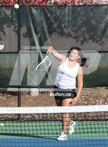 Thumbnail 2 in NCHSAA Women's Tennis 3A Singles Championship - Day 1 photogallery.