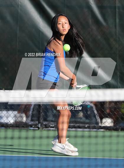 Thumbnail 2 in NCHSAA Women's Tennis 3A Singles Championship - Day 1 photogallery.