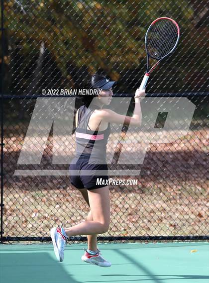 Thumbnail 3 in NCHSAA Women's Tennis 3A Singles Championship - Day 1 photogallery.