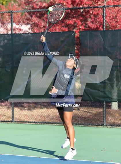Thumbnail 2 in NCHSAA Women's Tennis 3A Singles Championship - Day 1 photogallery.