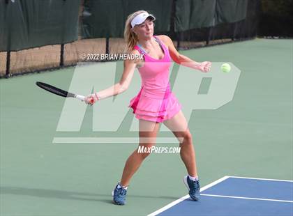 Thumbnail 3 in NCHSAA Women's Tennis 3A Singles Championship - Day 1 photogallery.