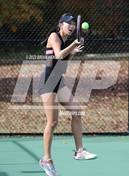 Thumbnail 3 in NCHSAA Women's Tennis 3A Singles Championship - Day 1 photogallery.