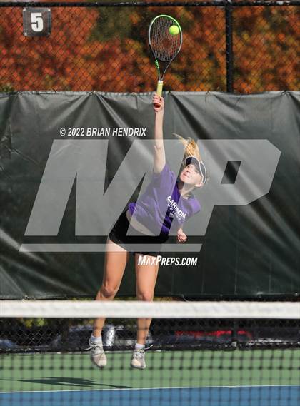 Thumbnail 3 in NCHSAA Women's Tennis 3A Singles Championship - Day 1 photogallery.