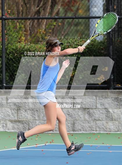 Thumbnail 2 in NCHSAA Women's Tennis 3A Singles Championship - Day 1 photogallery.