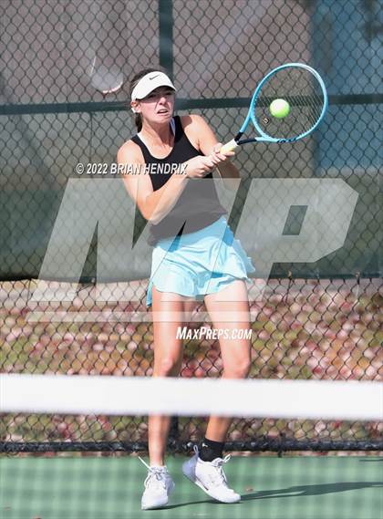 Thumbnail 2 in NCHSAA Women's Tennis 3A Singles Championship - Day 1 photogallery.