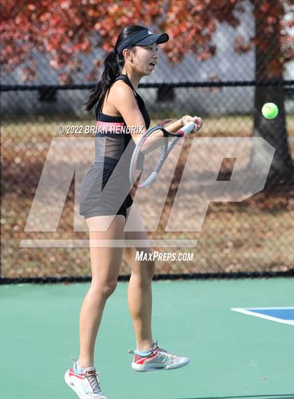 Thumbnail 2 in NCHSAA Women's Tennis 3A Singles Championship - Day 1 photogallery.