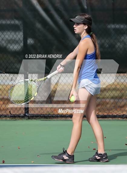 Thumbnail 1 in NCHSAA Women's Tennis 3A Singles Championship - Day 1 photogallery.