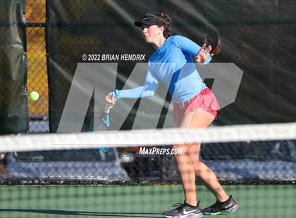 Thumbnail 2 in NCHSAA Women's Tennis 3A Singles Championship - Day 1 photogallery.