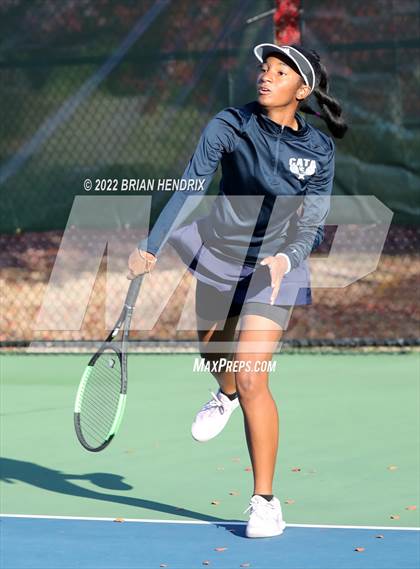 Thumbnail 1 in NCHSAA Women's Tennis 3A Singles Championship - Day 1 photogallery.