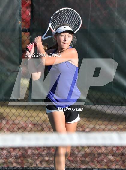 Thumbnail 2 in NCHSAA Women's Tennis 3A Singles Championship - Day 1 photogallery.
