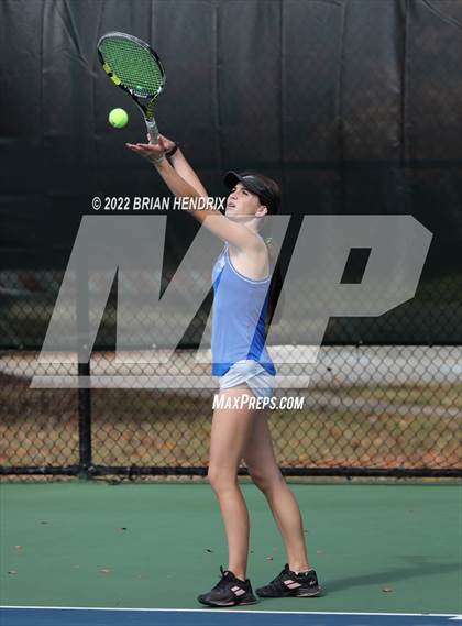 Thumbnail 2 in NCHSAA Women's Tennis 3A Singles Championship - Day 1 photogallery.