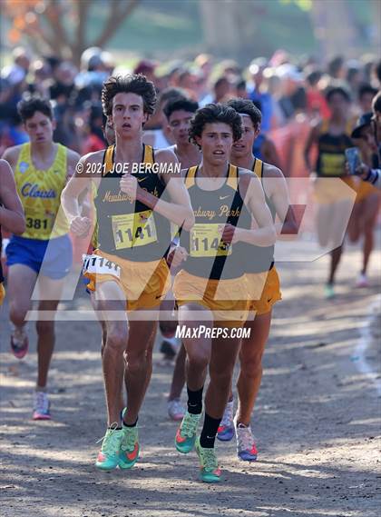 Thumbnail 1 in CIF State Cross Country Championships (Boys D1 Race) photogallery.