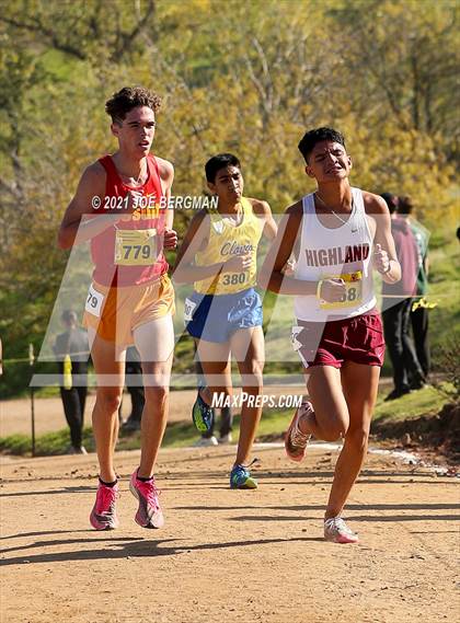 Thumbnail 1 in CIF State Cross Country Championships (Boys D1 Race) photogallery.