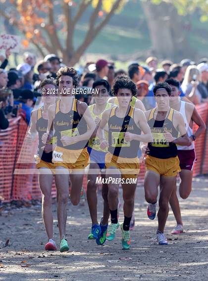 Thumbnail 1 in CIF State Cross Country Championships (Boys D1 Race) photogallery.