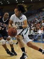 Long Beach Poly's Kelli Thompson goes baseline.