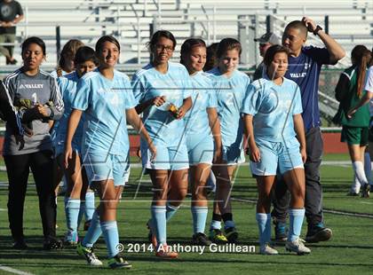 Thumbnail 2 in Santa Ana Valley vs Rancho Alamitos  (Westminster Girls Soccer Tournament) photogallery.