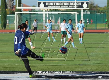 Thumbnail 1 in Santa Ana Valley vs Rancho Alamitos  (Westminster Girls Soccer Tournament) photogallery.