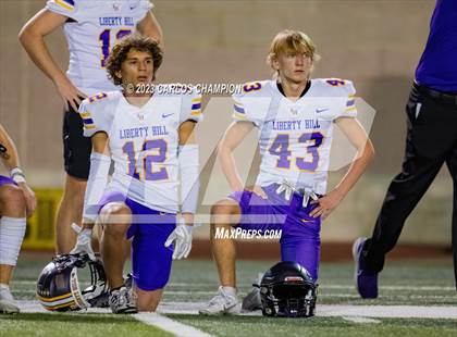 Thumbnail 2 in Pioneer vs. Liberty Hill (UIL Football 5A Division 2 Region 4 Area) photogallery.