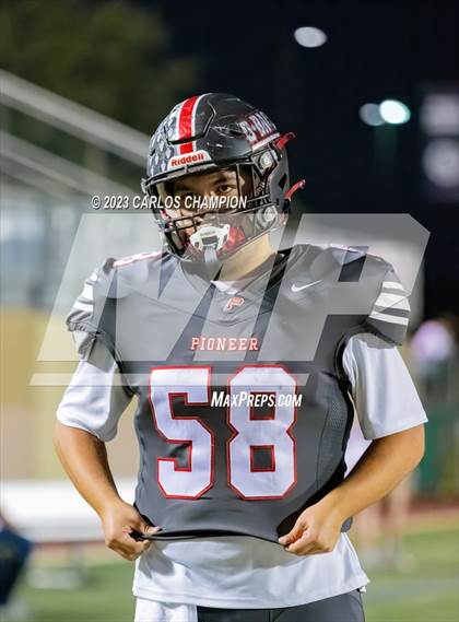 Thumbnail 1 in Pioneer vs. Liberty Hill (UIL Football 5A Division 2 Region 4 Area) photogallery.