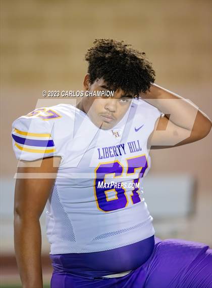 Thumbnail 3 in Pioneer vs. Liberty Hill (UIL Football 5A Division 2 Region 4 Area) photogallery.