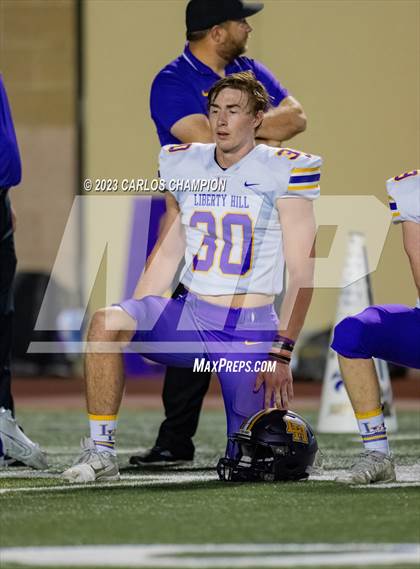 Thumbnail 2 in Pioneer vs. Liberty Hill (UIL Football 5A Division 2 Region 4 Area) photogallery.