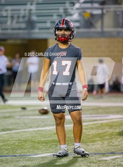 Thumbnail 2 in Pioneer vs. Liberty Hill (UIL Football 5A Division 2 Region 4 Area) photogallery.