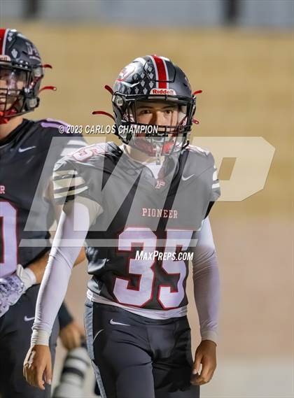 Thumbnail 1 in Pioneer vs. Liberty Hill (UIL Football 5A Division 2 Region 4 Area) photogallery.