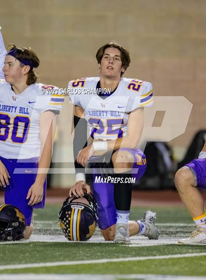 Thumbnail 3 in Pioneer vs. Liberty Hill (UIL Football 5A Division 2 Region 4 Area) photogallery.