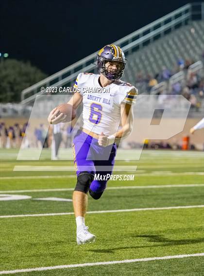 Thumbnail 3 in Pioneer vs. Liberty Hill (UIL Football 5A Division 2 Region 4 Area) photogallery.