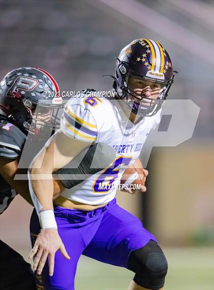 Thumbnail 3 in Pioneer vs. Liberty Hill (UIL Football 5A Division 2 Region 4 Area) photogallery.