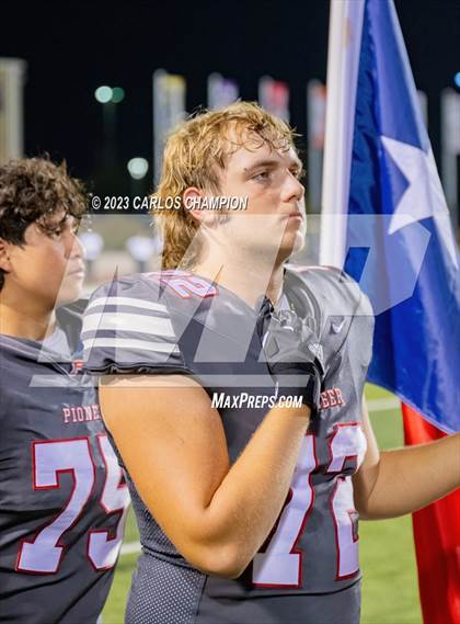 Thumbnail 1 in Pioneer vs. Liberty Hill (UIL Football 5A Division 2 Region 4 Area) photogallery.