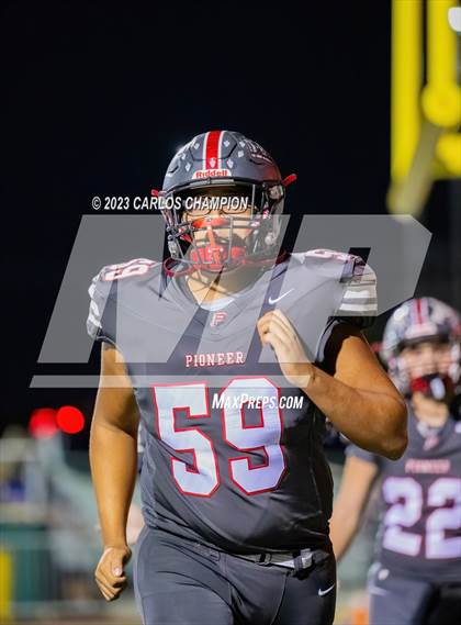 Thumbnail 1 in Pioneer vs. Liberty Hill (UIL Football 5A Division 2 Region 4 Area) photogallery.