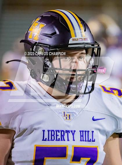Thumbnail 2 in Pioneer vs. Liberty Hill (UIL Football 5A Division 2 Region 4 Area) photogallery.