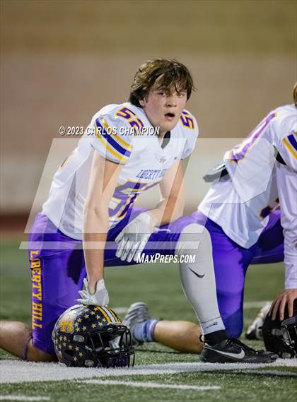 Thumbnail 2 in Pioneer vs. Liberty Hill (UIL Football 5A Division 2 Region 4 Area) photogallery.