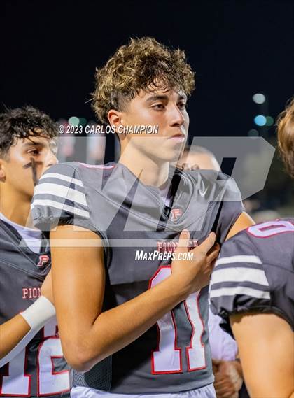 Thumbnail 3 in Pioneer vs. Liberty Hill (UIL Football 5A Division 2 Region 4 Area) photogallery.
