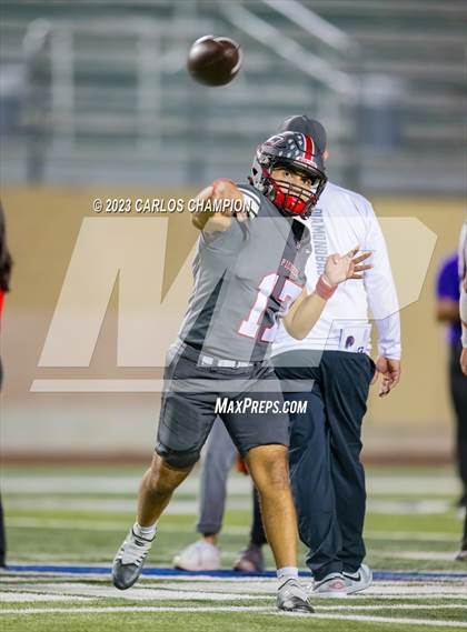Thumbnail 3 in Pioneer vs. Liberty Hill (UIL Football 5A Division 2 Region 4 Area) photogallery.